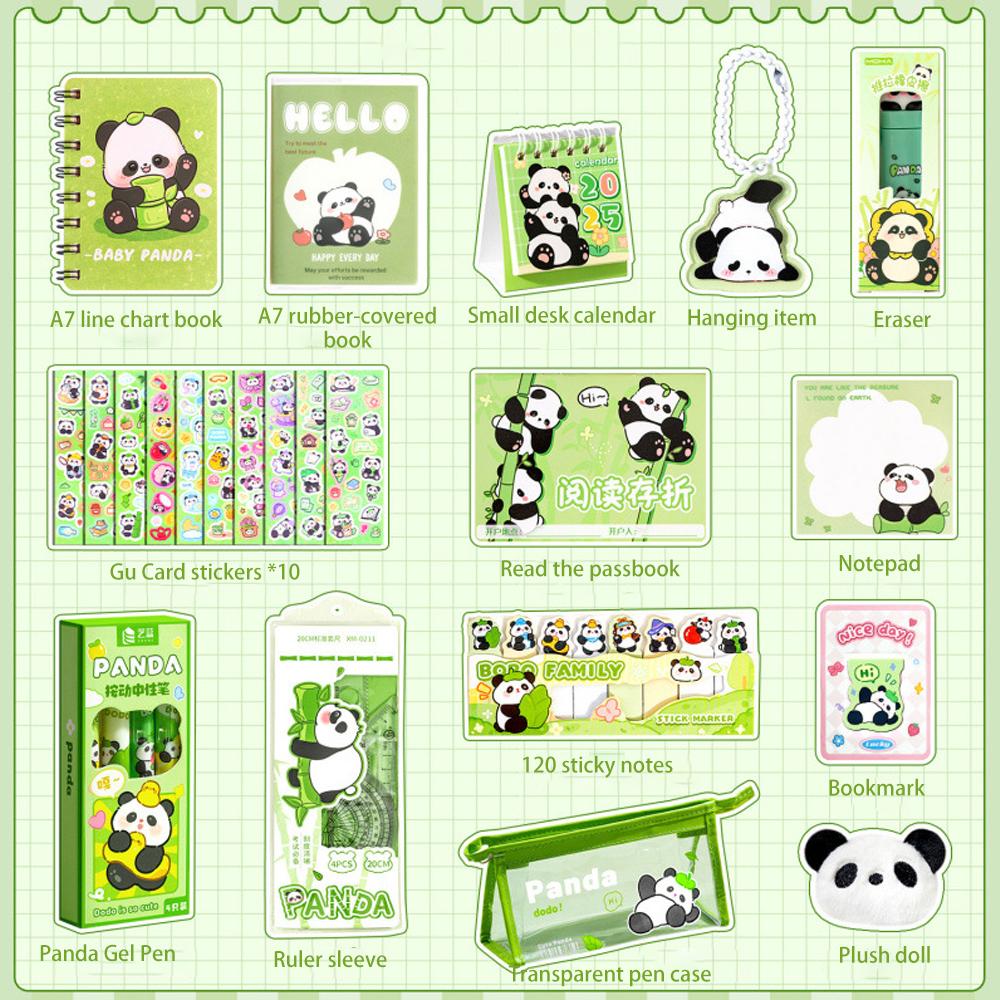 Panda Schreibwarenset Niedlicher Cartoon Schulbedarf Geschenkpackung Für Kinder Schüler Geburtstagsfeier Gastgeschenke Lern Schreibwerkzeuge