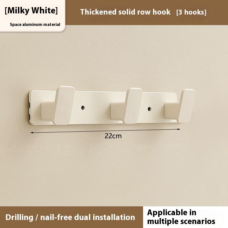 Drill-Free Hanging Hook For Wall Strong Self Adhesive Hanger Hook Sticky Clothes Hanging Organizer White 3Hook