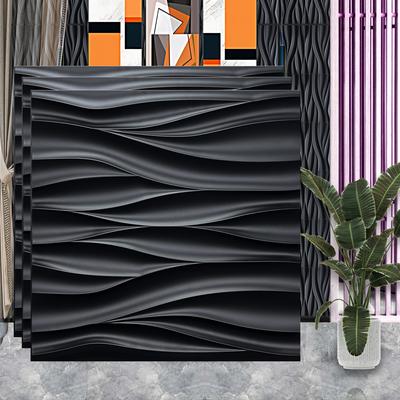 10Pcs Premium 3D Wave Stripe Wall Cover Pvc Wall Decor For Living Room Bedroom Office Decor Tv Background Non-Self Adhesive