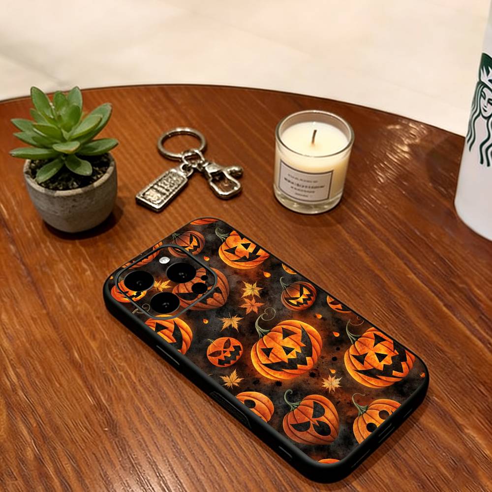 Halloween Pumpkin Head  Phone Case Silicone Soft For IPhone 17 16 15 14 13 12 11 X XR Plus Pro Max Plus