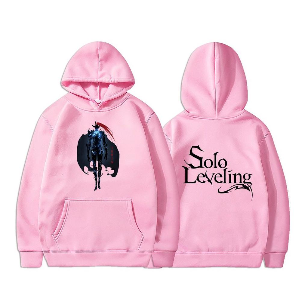 Sweat à Capuche Vintage Solo Leveling - Style Y2K Décontracté - Unisexe - Noir - Fermeture Éclair