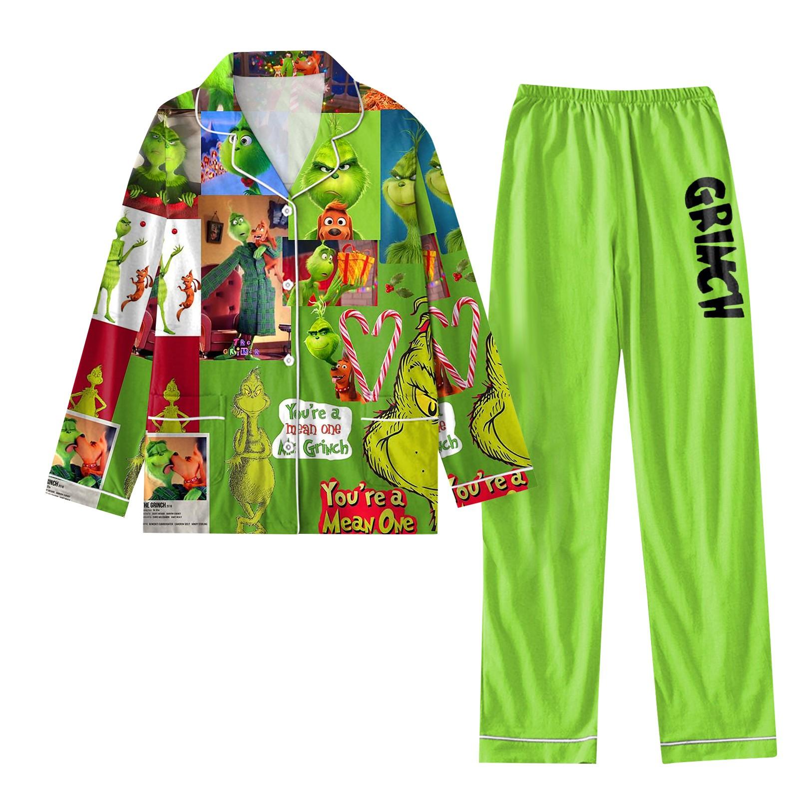 

Жіночий костюм-двійка з принтом, довгий рукав, широкі брюки, комплект піжами, домашній повсякденний костюм M