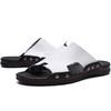 Fashion Sandals Mens Leather Classic Summer Men Slippers Soft Black White Slippers PU Leather Slippers Lightweight EVA Slides for Men