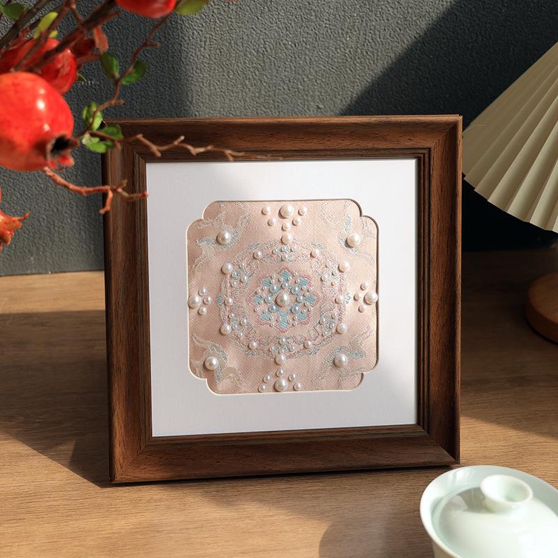Song Brocade DIY Material Kit: Ethnic Style Pearl Painting Frame - Cultural Heritage Handcraft