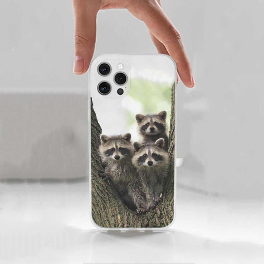 

Cute R-Raccoon Case For iPhone 15,11,12,13,16,14,17,Pro,Max,Plus,SE,Mini,X,XS,XR, Transparent Soft Silicone iPhone15plus
