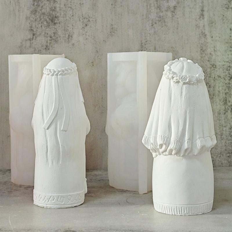 Bride Silicone Molds Hand-Making Supplies Home Ornament Moulds for Crafting Unique Candle Soaps and Decorative Items