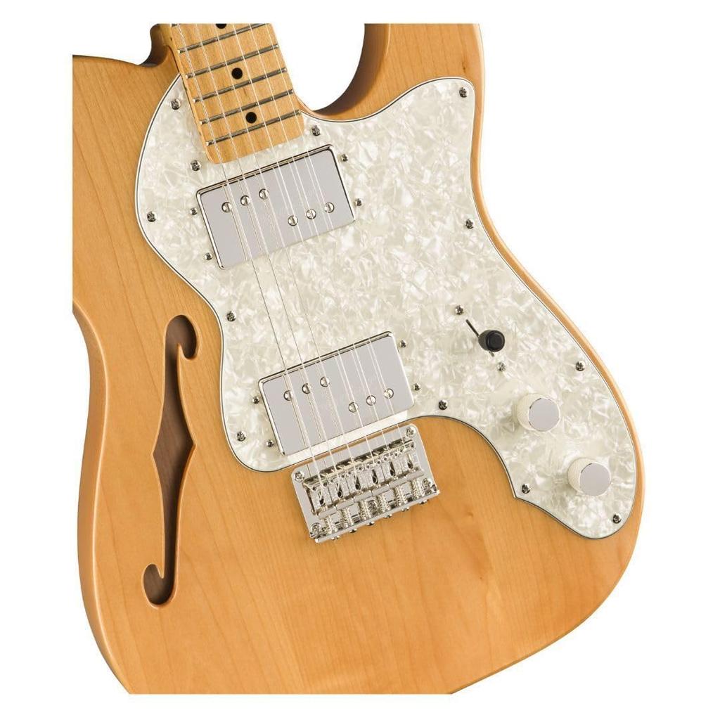 Squier by Fender Classic Vibe Thinline Electric Maple Natural with Soft Case '70s Telecaster® Guitar, Fingerboard, Wood,