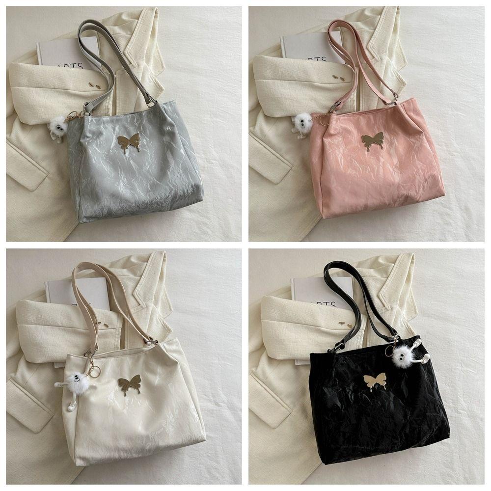 Korean Style Sweet Shoulder Bag Doll Pendant Luxury Handbag Trendy Underarm Tote Bag  Outdoor