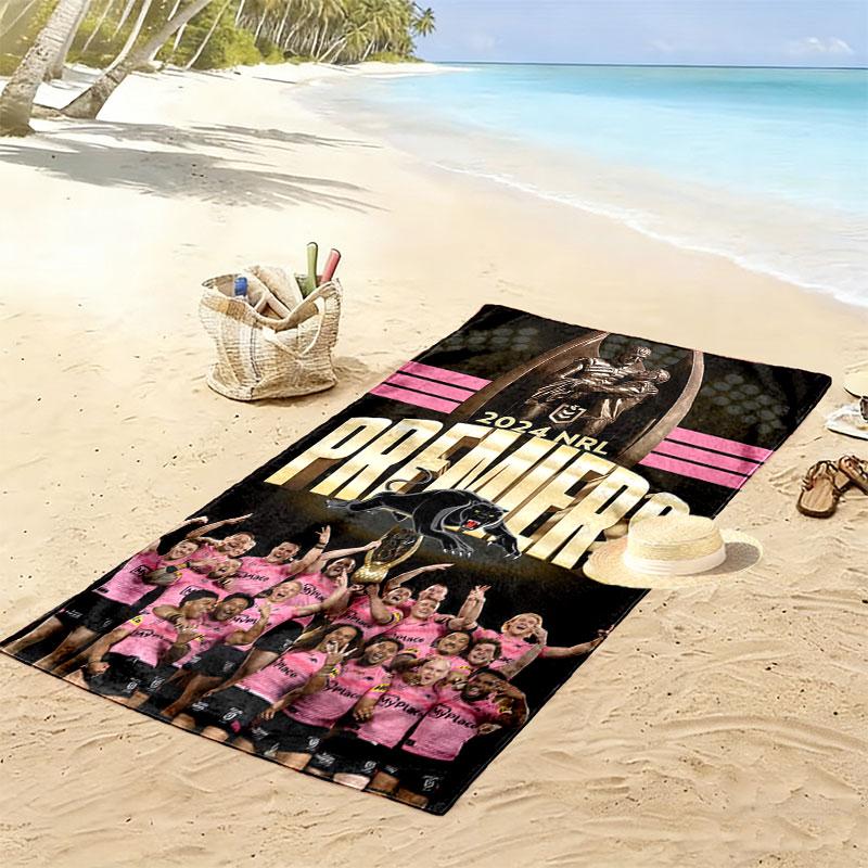 Penrith Panthers Champions Print Beach Towel, Large Soft Quick Dry Towel for Beach Camping Swimming