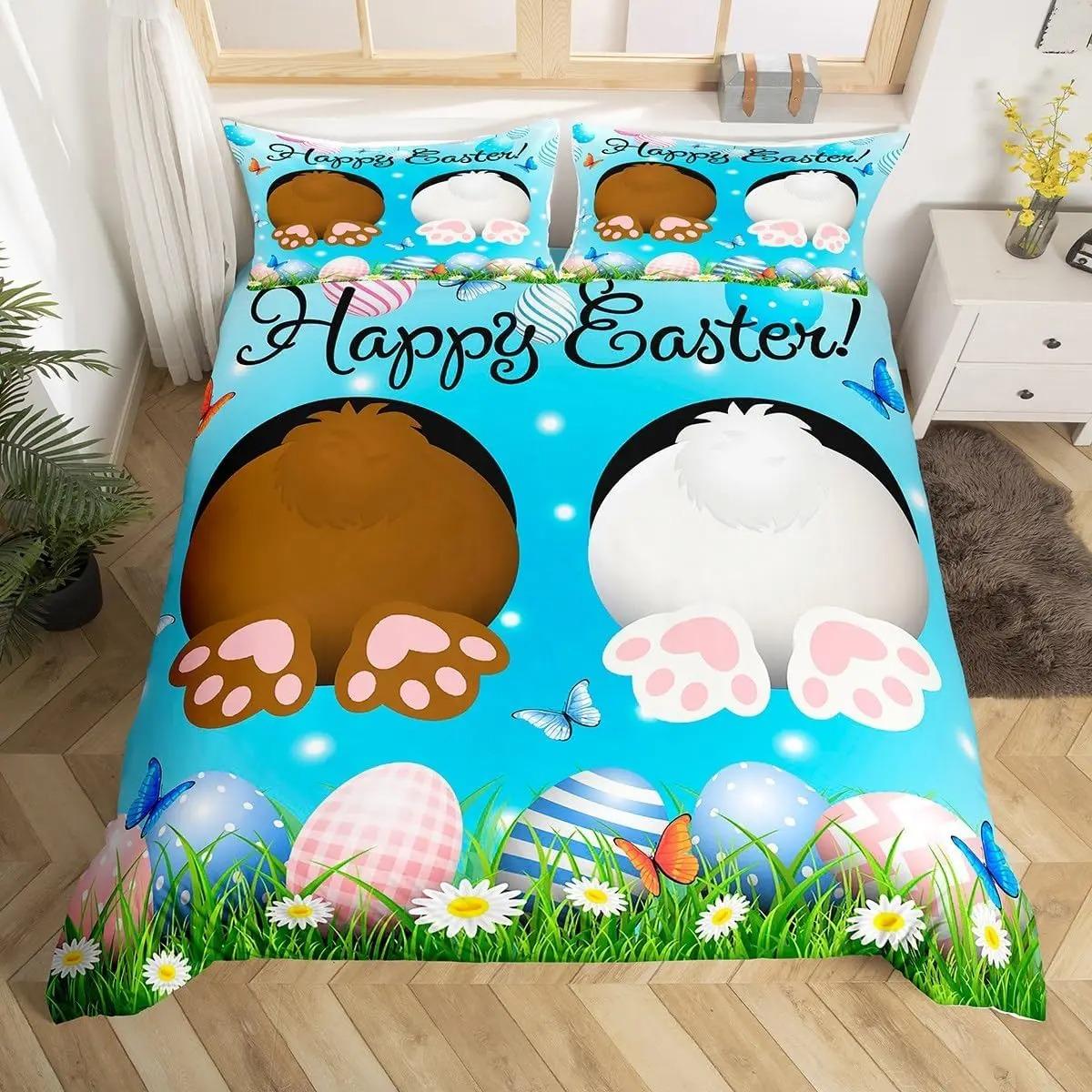 

Comforter Cartoon Rabbit 2/3 Pcs Easter Eggs Bedding Setspring Botanical Daisy Flowers Comforter Twin Queen King Size Comforter (quilt)-EU Single(135*200cm)3pcs