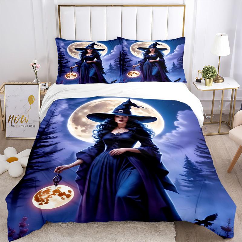 3pcs Witchcraft, Moonlit Magic Duvet Cover Set, Cover For Bedroom Guest Room (1 Duvet Cover + 2 Pillowcase, Without Quilt),  yy250922227