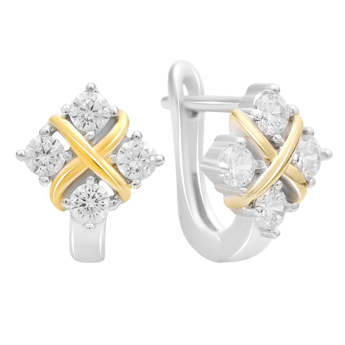 

Silver earrings with cubic zirkonia (2209232) білий