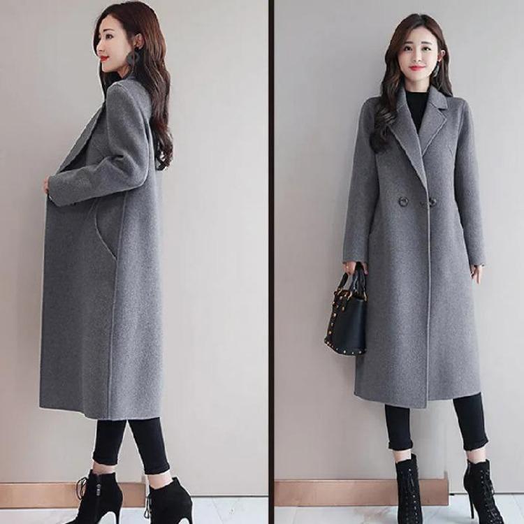 Fashion Trend Tweed Coat for Women Autumn Winter Loose Fit Large Size Medium Length Outerwear