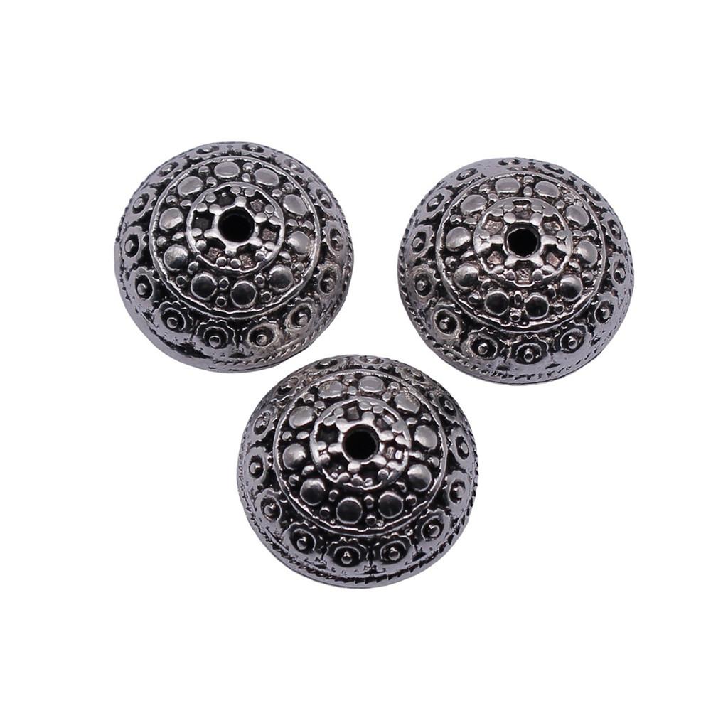 Floral Edge Spacer Beads Ornate Metal Small Hole Charms For Bohemian Beading Supplies
