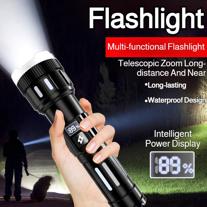 Multifunctional portable outdoor strong light rechargeable flashlight long range lamps flashlight