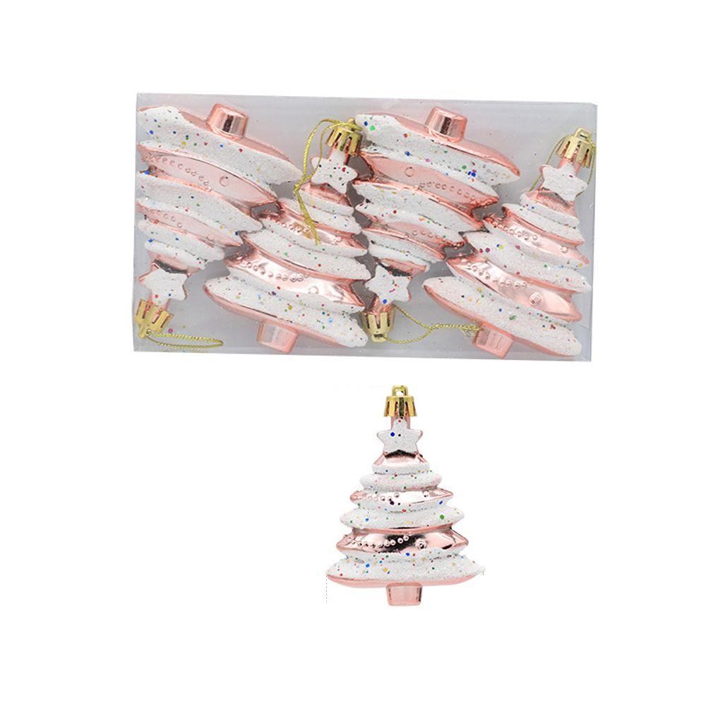 

4pcs Cartoon Electroplated Christmas Hanging Balls Merry Christmas Decorations Happy New Year Gifts розового золота