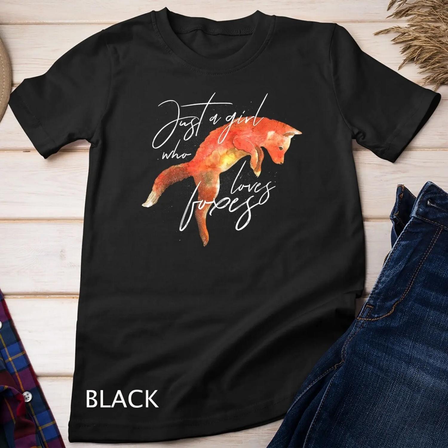 Just a Girl Who Loves Foxes Art Fox Women T shirt S
