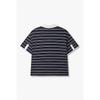 VOV Woven Mix STripe Collar T shirT 7156340005