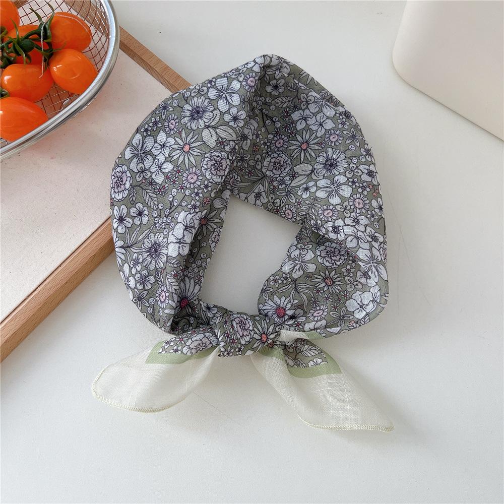 Fashion Women Printing Cotton Linen Small Square Scarf Scarf Women's Versatile Paisley Scarf Head Band Hair Accessories