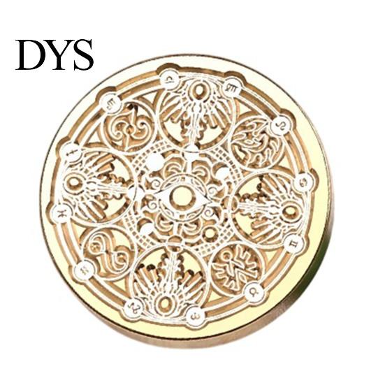 Envelope Sealing Stamp Brass Wax Seal Head, Vintage European Embossed Relief Engraved Gift Package Head for Wedding Invitation Journal Wrapping