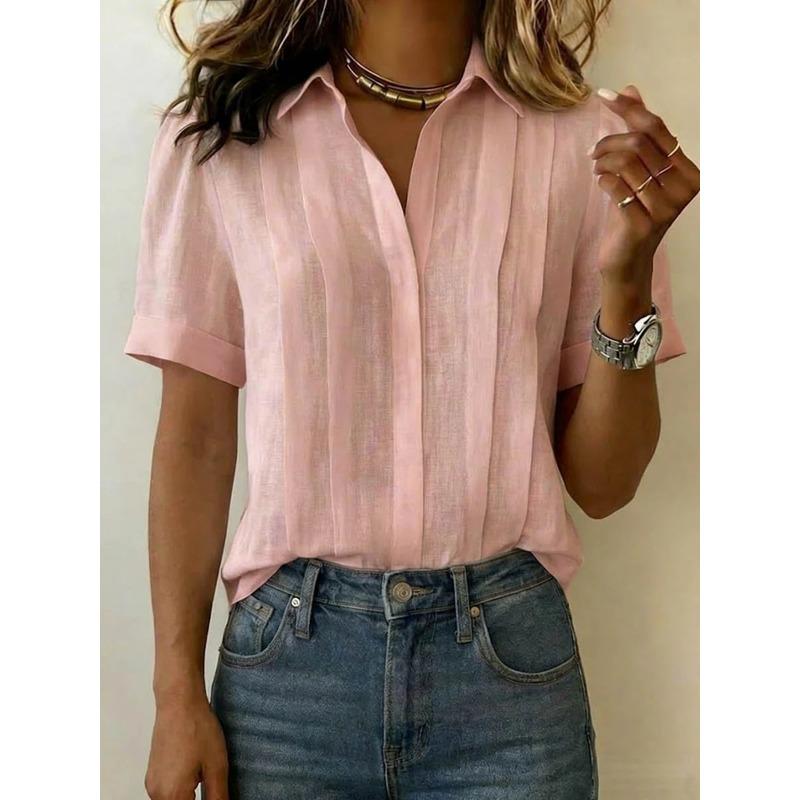 Blusas y Camisas Casuales de Moda para Mujer JPNTKY con Cuello Polo y Manga Corta