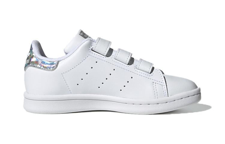 Adidas Originals Stan Smith Low top Kids' Skateboarding Shoes White Silver Children Aged 3 7 Years Old EE8484