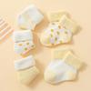 5Pair Newborn Baby Socks Winter Fleece Lined Thickened Sole Soft Cotton Loose Cuff Infant Floor Grip Socks for Crawling Comfortable Warm Footwear