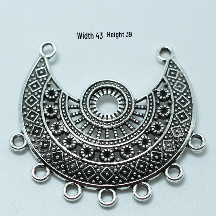 Sterling Silver Alloy Ethnic Jewelry Accessories: Necklace, Earrings, Charms, Pendants, Connectors, for Clothing and Hats.