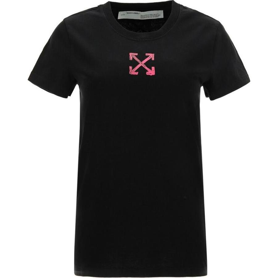 

Off-White Футболка женская однотонная с принтом стрелок, с круглым вырезом и коротким рукавом, обычного кроя, черная OWAA049R20B07100-1028 XS