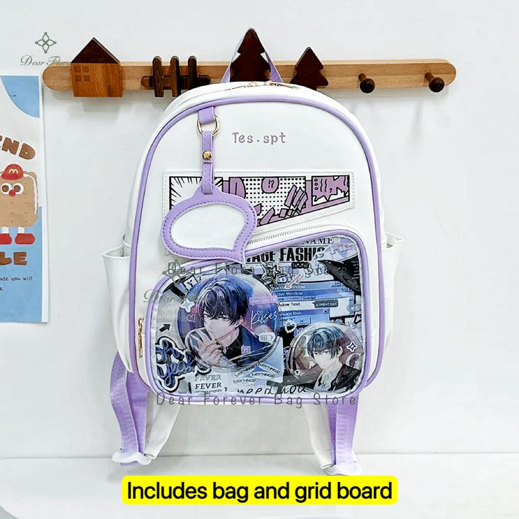 Y2k Anime Ita Backpacks Girls Transparent Bag Students DIY Display Schoolbag Cute Large Capacity Rucksack Casual Travel Knapsack