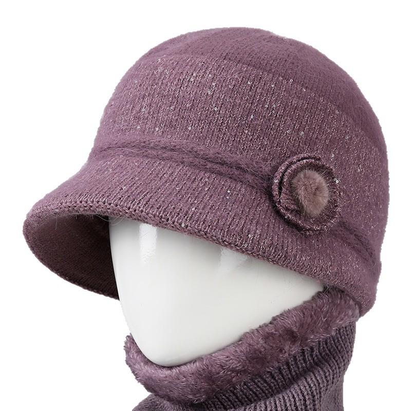Old Man Hat Female Autumn Winter Thermal Basin Hat Rabbit Fur Hat Piled Thickened Top Hat In the Elderly Grandmother Mother Hat