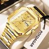 Luxury Brand Male Watch Waterproof Luminous Date Week Quartz Men's Watches Stainless Steel Fashion Square Men Watch
