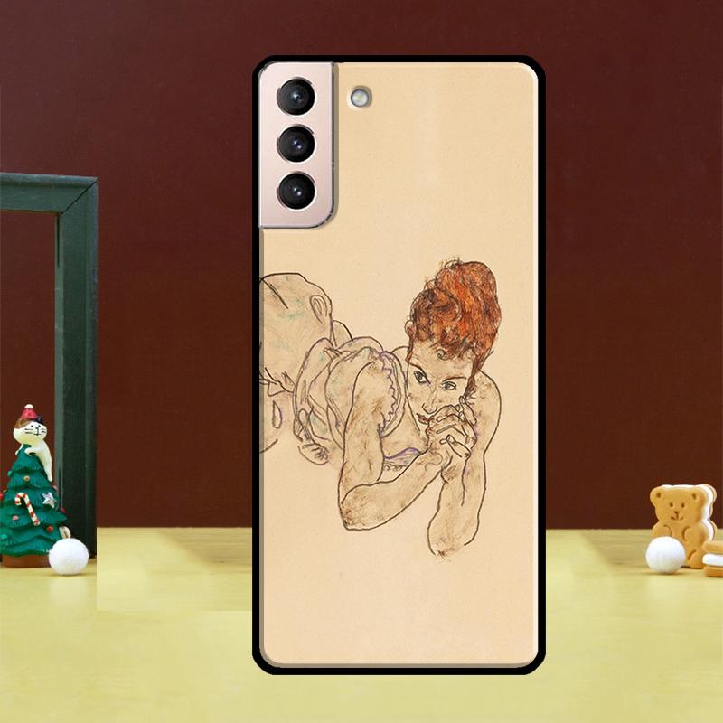 Egon Schiele Phone Case For Samsung Galaxy S24 Ultra S20 S21 S22 S23 S25 Ultra S24 FE S9 S10 Plus Cover
