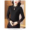 Temperament Embroidered Stand Collar Chinese Style Women's Chinese Retro Literary Long-sleeved Autumn and Winter Bottoming