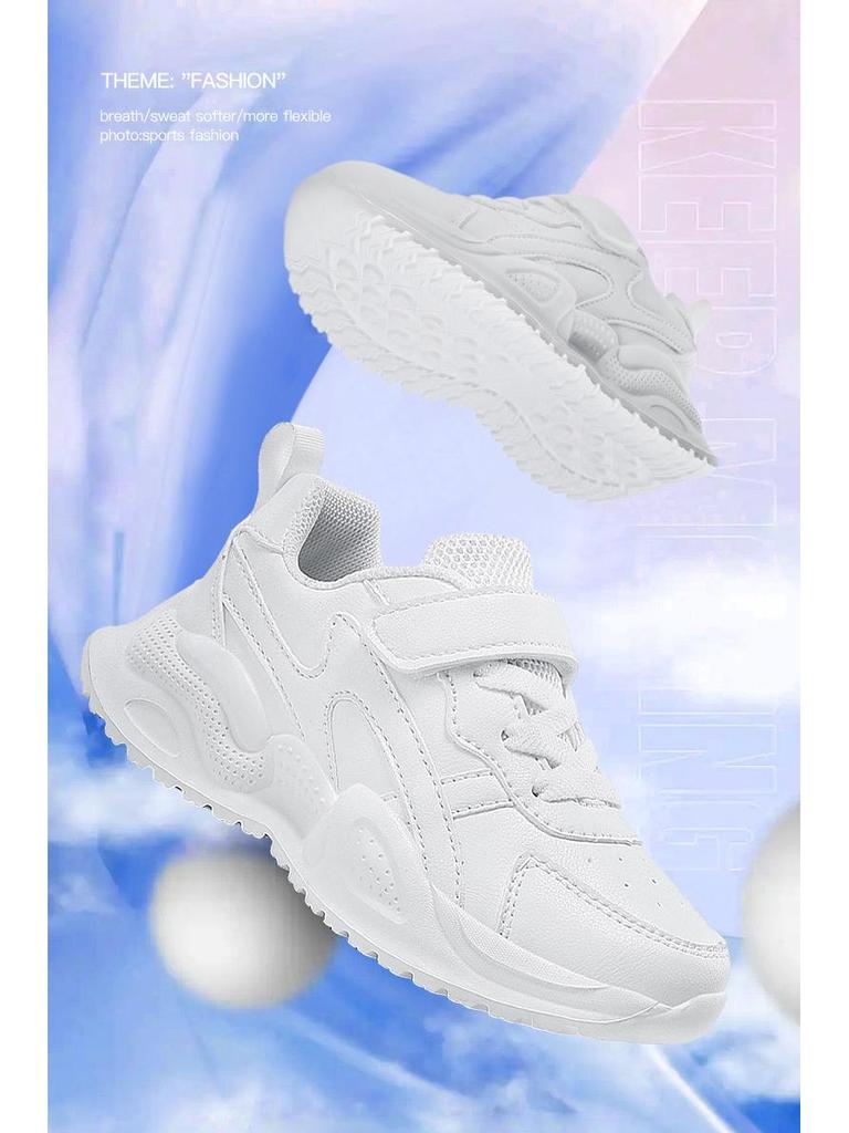 Children's Waterproof Leather Sneakers - Boys' Running & Girls' Casual Shoes for Autumn/Winter