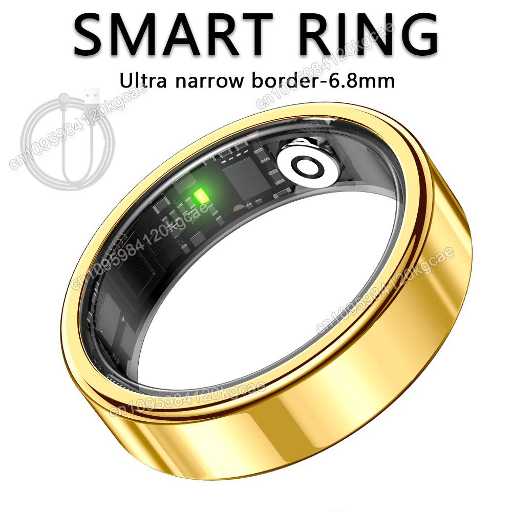 New R09 Smart Ring Men Women with Charging Case,Heart Rate Blood Oxygen Sleep Monitor, Multiple Sport Mode, 5ATM Waterproof Ring