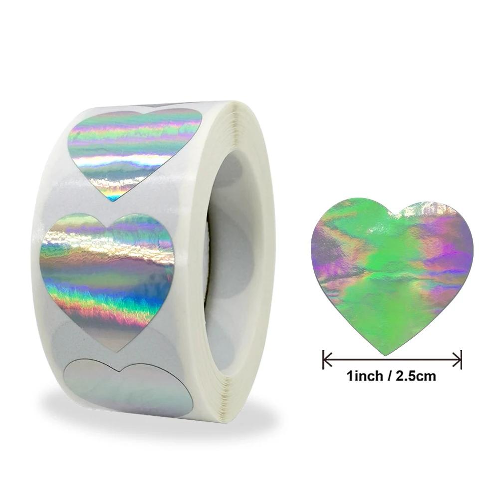 500pcs Rainbow Laser Thank You Stickers 1inch Small Business Stickers Adhesive Labels for Boutiques Wrapping Supplies