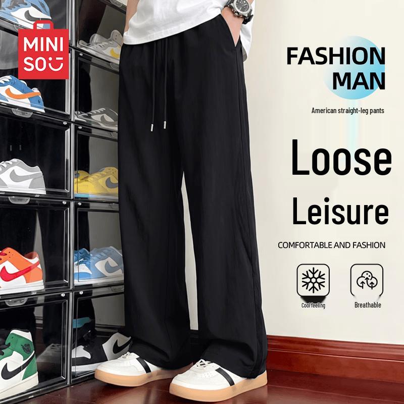 

MINISO Men s Summer Loose Straight-Leg Casual Pants M