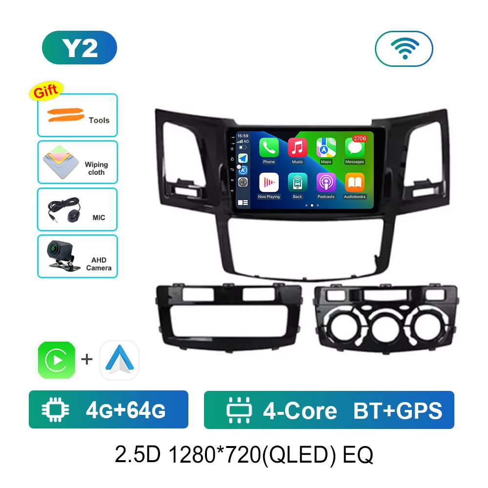 Bluetooth WiFi GPS Navigation Android 14 for Toyota Fortuner HILUX Revo Vigo 2007 - 2015 HD Screen Car Radio Multimedia Player