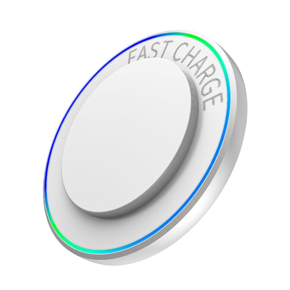 

Кругла настільна бездротова зарядка з амбієнтним світлом для телефонів Apple, Samsung та Huawei