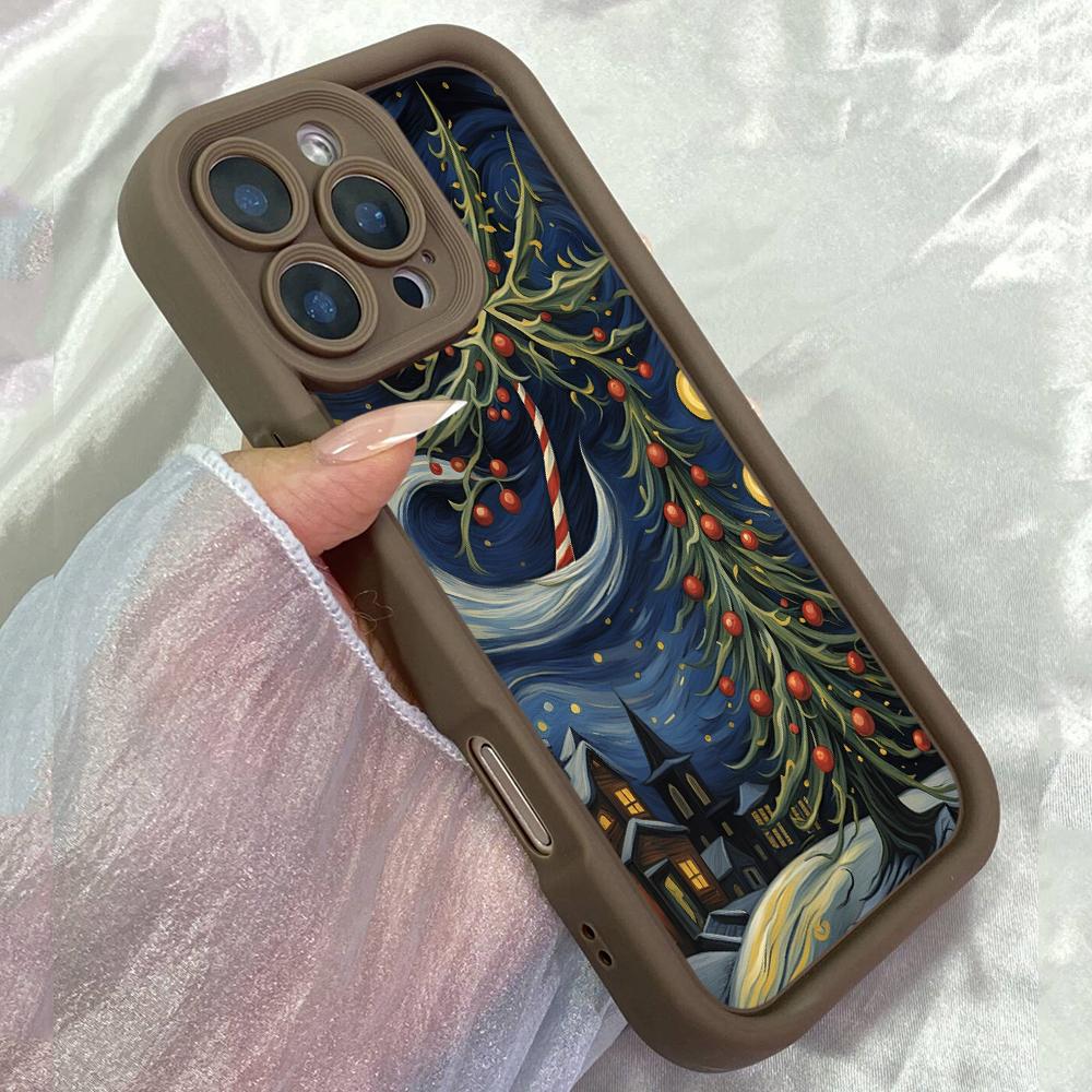 JT17 Sapin de Noël Art Déco Téléphone pour pour iPhone 17 16 Pro Max SamsungS26 Ultra A17 A16 A26 A07 Xiaomi 15T Redmi Note 14 Pro Plus Coque Souple en TPU