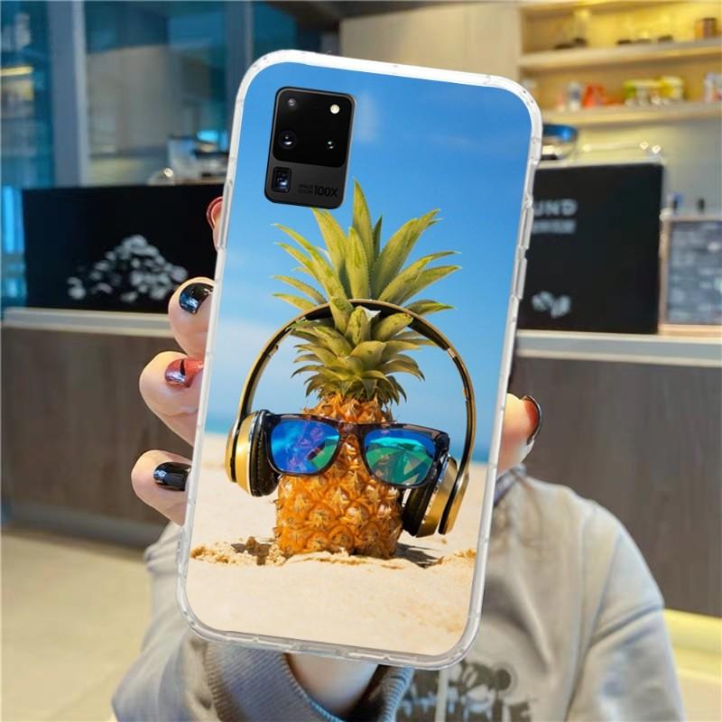 Etui na telefon Summer Beach Fruit Pineapple do Samsung Galaxy S10 S21 S22 Plus Ultra A91 A51 A21S A12 Przezroczyste etui na telefon