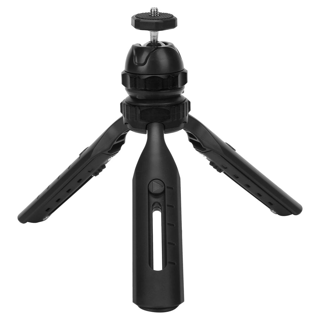Mini Retractable Tripod 2 Sections Mobile Phone Holder with 360 degrees  Adjustable Ball HeadBlack