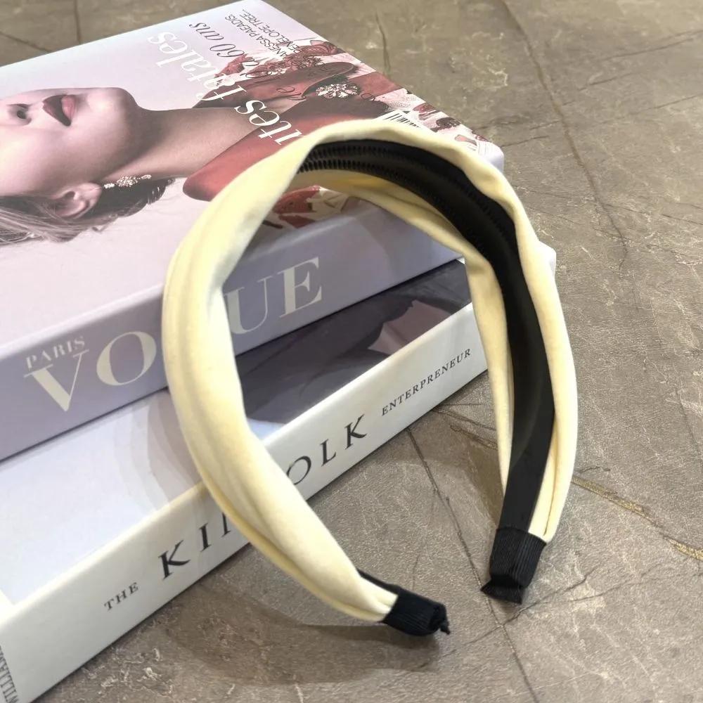 Wide headband, ivory basic hairband