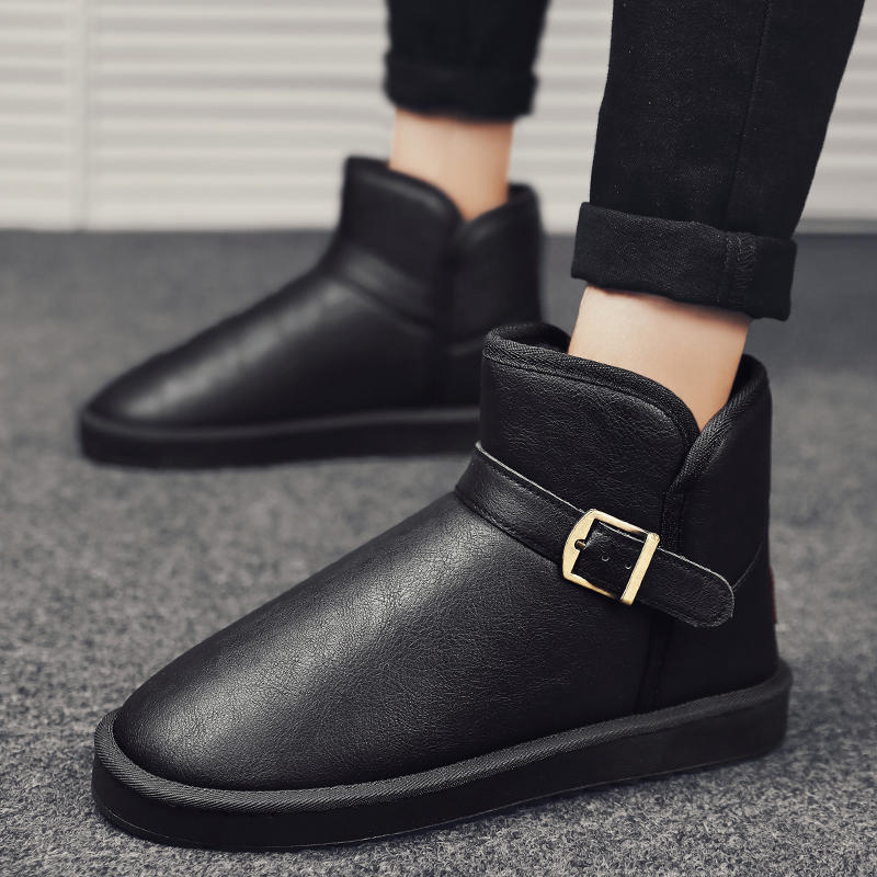 Snow boots Winter cotton shoes Fleece thickened warm fur integrated bread shoes