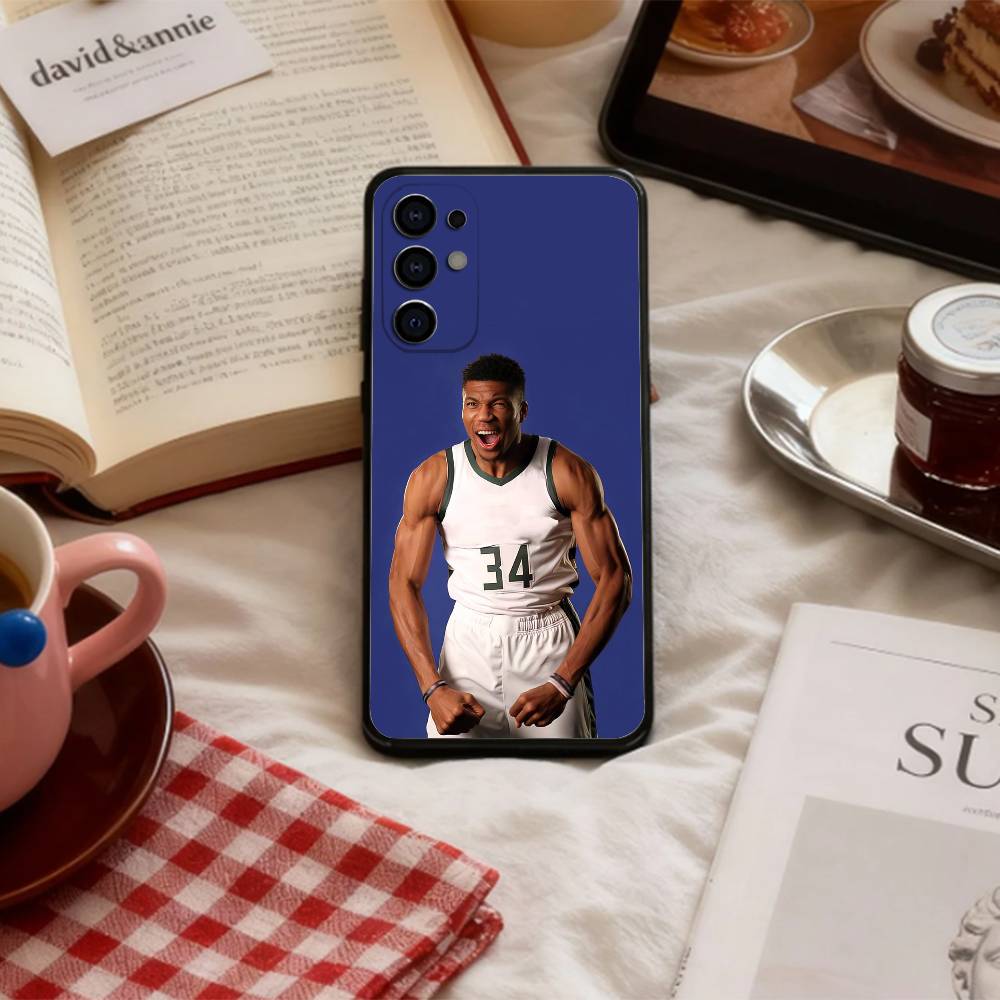 Custodia per Telefono Giannis Antetokounmpo 34 Per Samsung S 25,24,23,22,30,21,10,9,Ultra,Plus,Lite,FE,4,5 G Custodia Morbida Nera