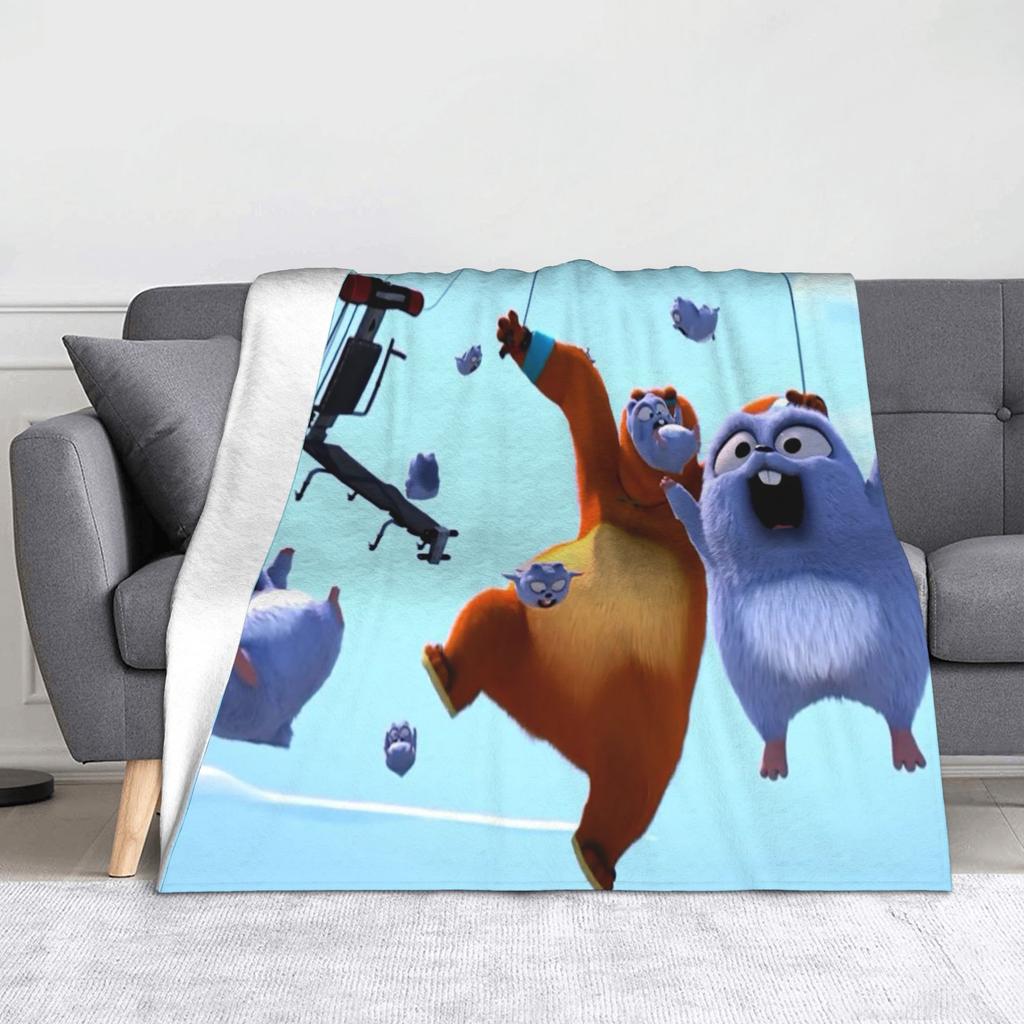 Tabodi und Grizzy Flanelldecke Cartoon Anime Fantastische Überwurfdecke für Sofa Bettwäsche Wohnzimmer 200x150cm Steppdecke