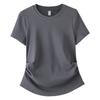 Summer Women's Solid Colour Round Neck Slim Versatile Half-sleeved Casual Cotton Short-sleeved T-shirt