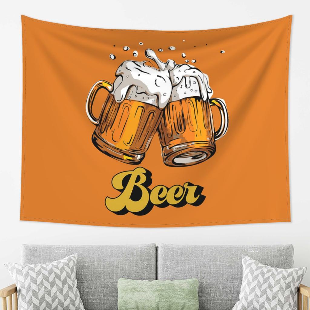 Beer Tapestry Decor Art Aesthetic Tapestries for Living Room Bedroom Home Wall Cloth Wall Hanging