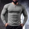 T-shirt Sportiva Casual Vintage da Uomo a Mezza Abbottonatura a Manica Lunga per Corsa Allenamento di Basket